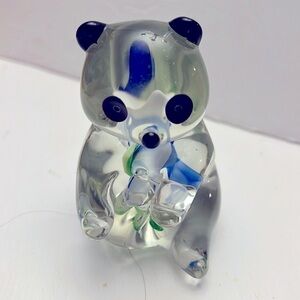 Panda Bear Art Glass Paperweight